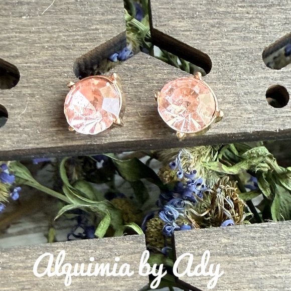 Alquimia Pink and Gold Faceted Earrings - Picture 1 of 1